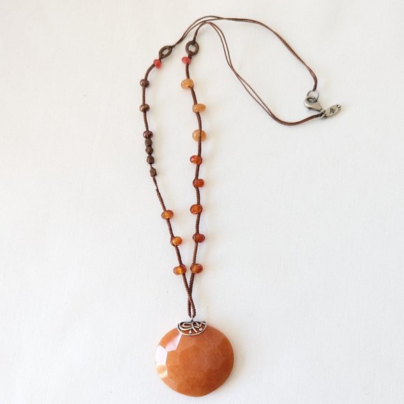 Silpada "Moroccan Sunset" Orange Aventurine Gemstone Necklace  N2453 - Picture 1 of 4